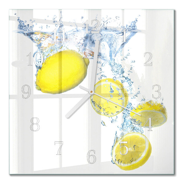 Cuadrado reloj de pared Limones