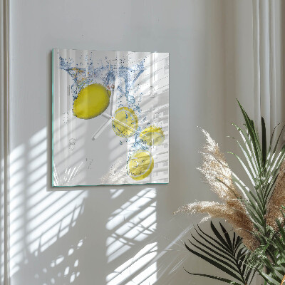 Cuadrado reloj de pared Limones