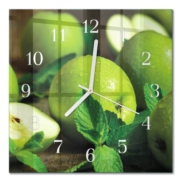 Cuadrado reloj cuadrado Manzanas verdes