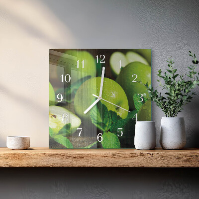 Cuadrado reloj cuadrado Manzanas verdes