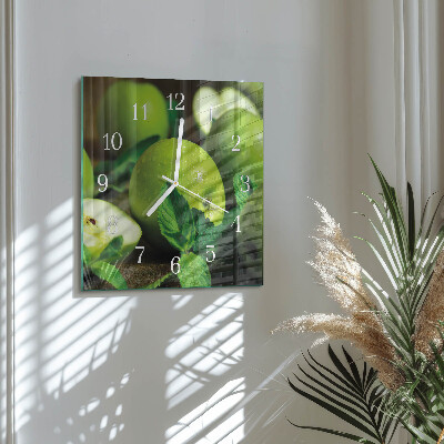 Cuadrado reloj cuadrado Manzanas verdes