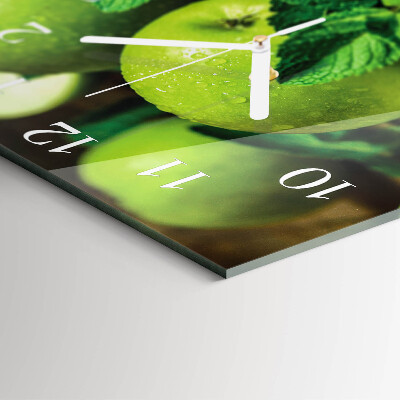 Cuadrado reloj cuadrado Manzanas verdes