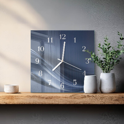 Cuadrado reloj de pared Olas azules