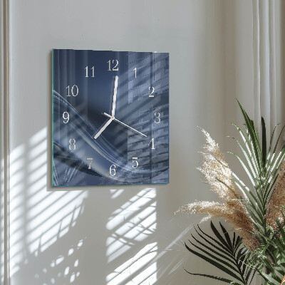 Cuadrado reloj de pared Olas azules
