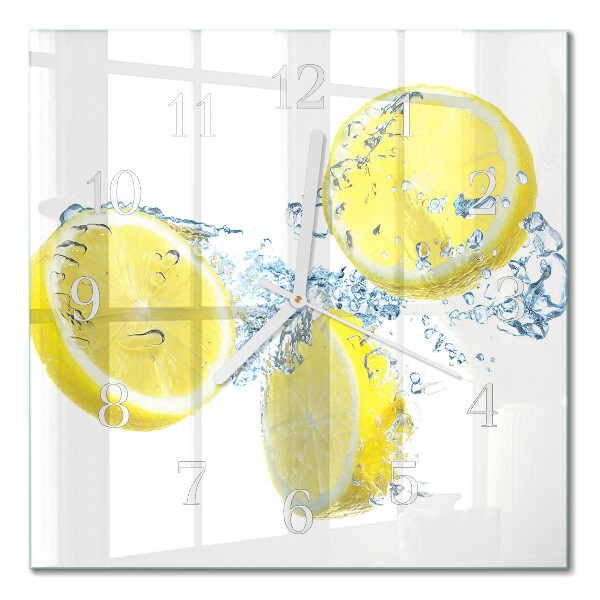 Cuadrado reloj de pared Limones