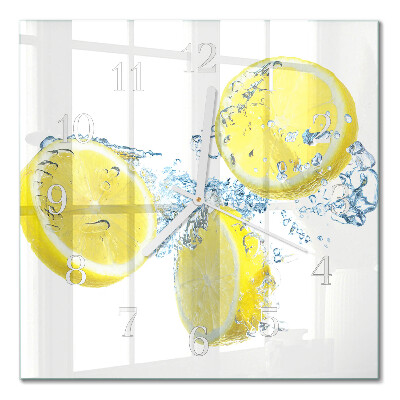 Cuadrado reloj de pared Limones