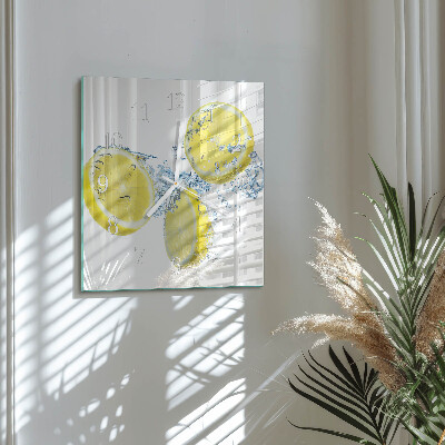 Cuadrado reloj de pared Limones