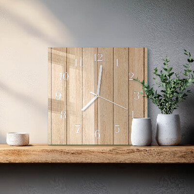 Cuadrado reloj de pared Madera