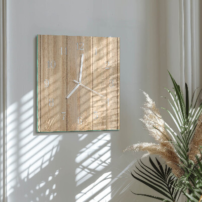 Cuadrado reloj de pared Madera
