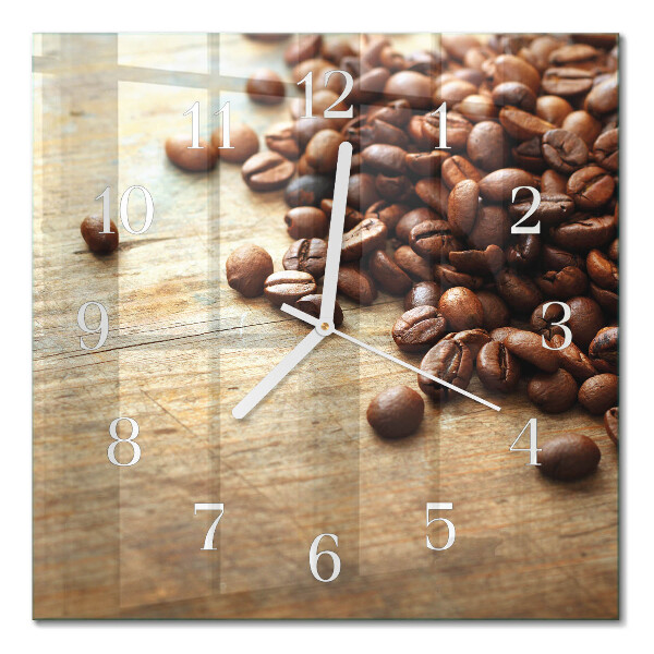 Reloj de vidrio cuadrado Granos de café