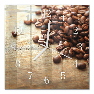 Reloj de vidrio cuadrado Granos de café