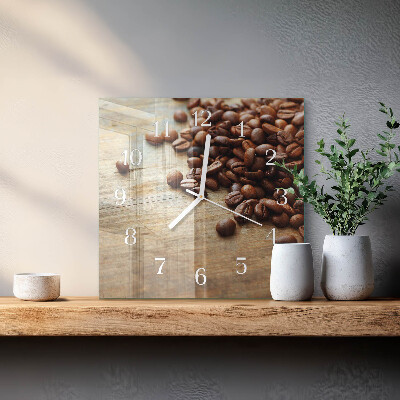 Reloj de vidrio cuadrado Granos de café