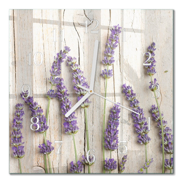 Cuadrado reloj de pared Lavanda
