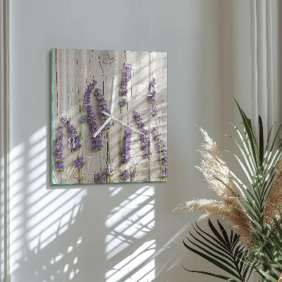 Cuadrado reloj de pared Lavanda