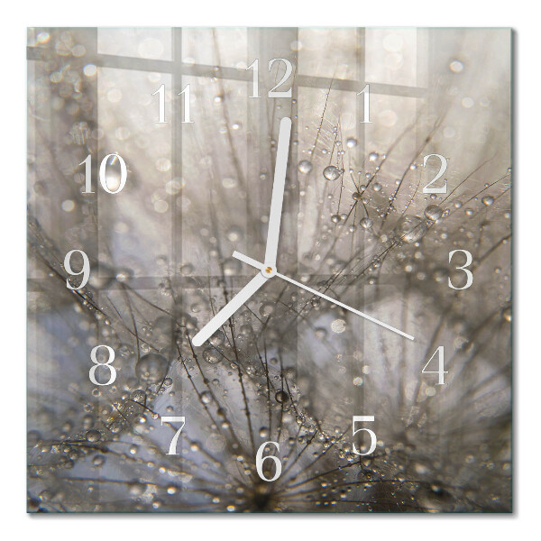 Reloj de cristal cuadrado Gotas de rocío