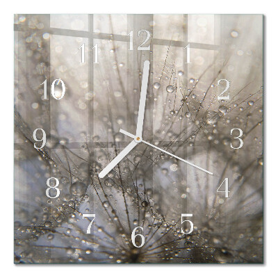 Reloj de cristal cuadrado Gotas de rocío