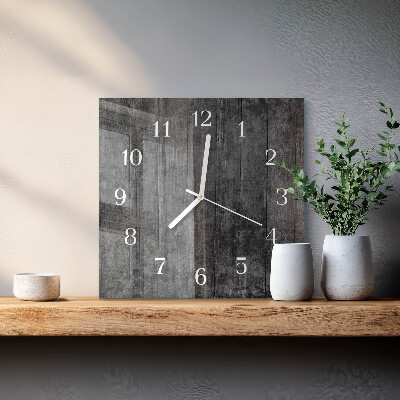 Reloj de cristal cuadrado Madera