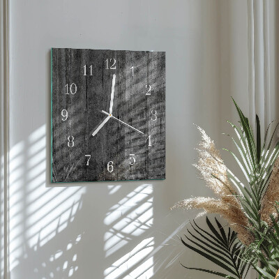 Reloj de cristal cuadrado Madera