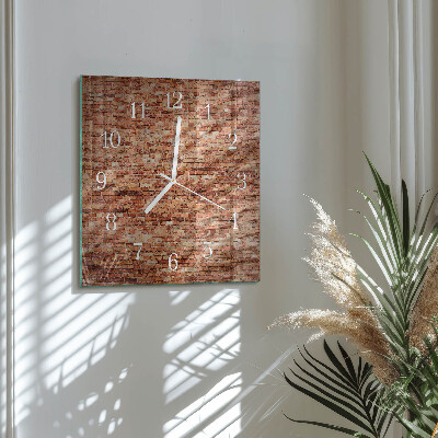 Reloj de vidrio cuadrado Muro de ladrillo