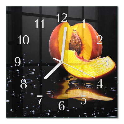 Cuadrado reloj de pared Durazno