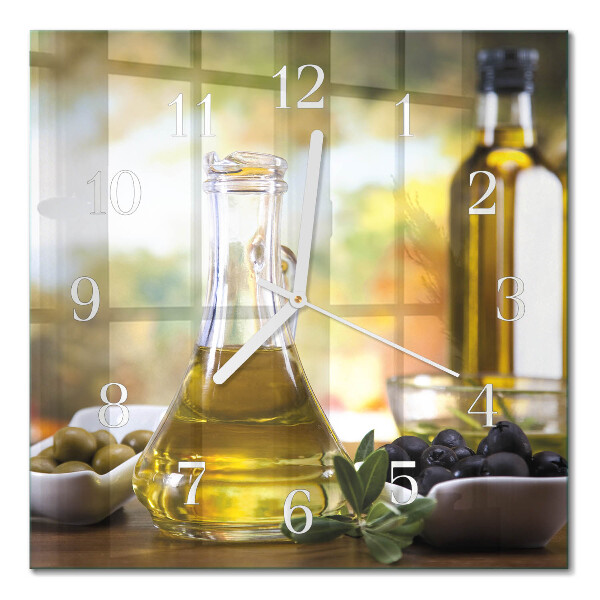 Reloj de cristal cuadrado Aceite de oliva