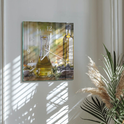 Reloj de cristal cuadrado Aceite de oliva