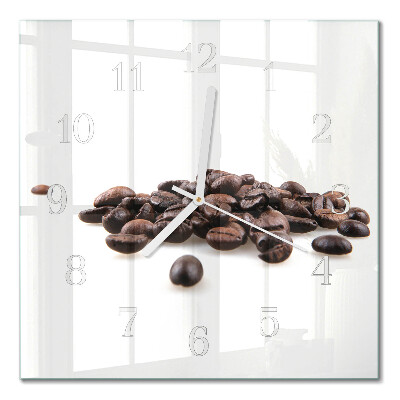 Reloj de cristal cuadrado Granos de café