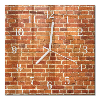 Cuadrado reloj de pared de cristal Muro de ladrillo