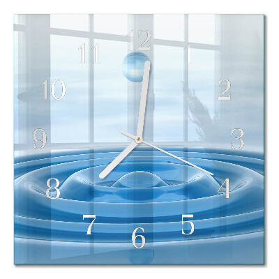 Reloj de vidrio cuadrado Agua