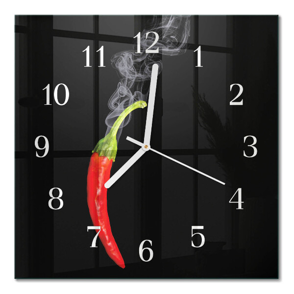 Cuadrado reloj de pared Ají picante