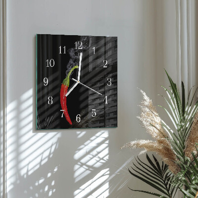Cuadrado reloj de pared Ají picante