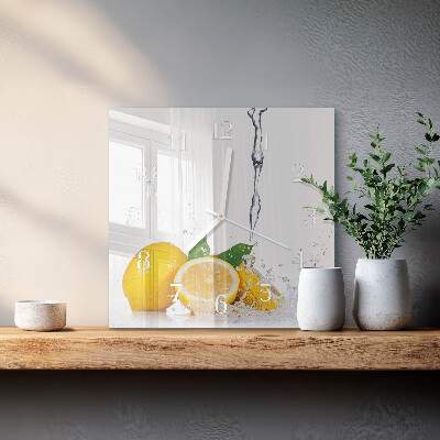 Reloj de cristal cuadrado Limones