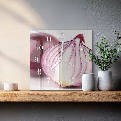 Cuadrado reloj de pared de cristal Cebolla
