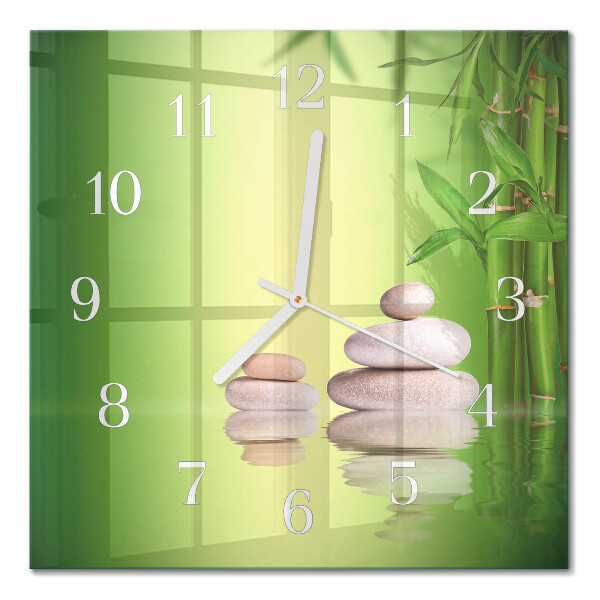Cuadrado reloj de pared Piedras zen