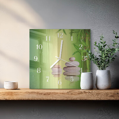 Cuadrado reloj de pared Piedras zen
