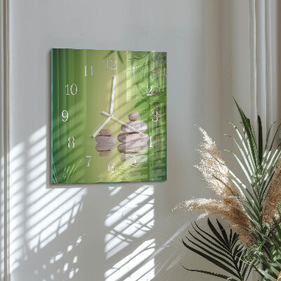 Cuadrado reloj de pared Piedras zen