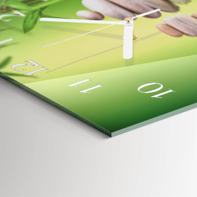 Cuadrado reloj de pared Piedras zen