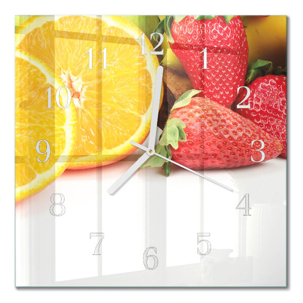 Reloj de vidrio cuadrado Fruta