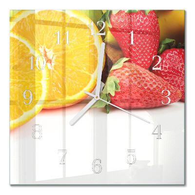 Reloj de vidrio cuadrado Fruta