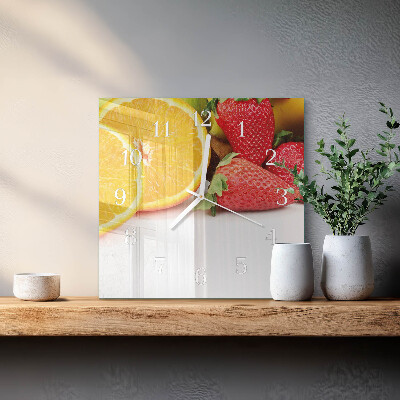 Reloj de vidrio cuadrado Fruta