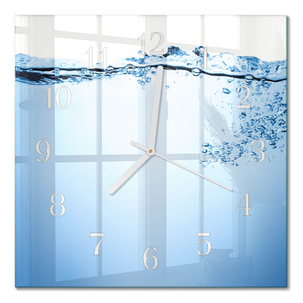Cuadrado reloj de pared Agua