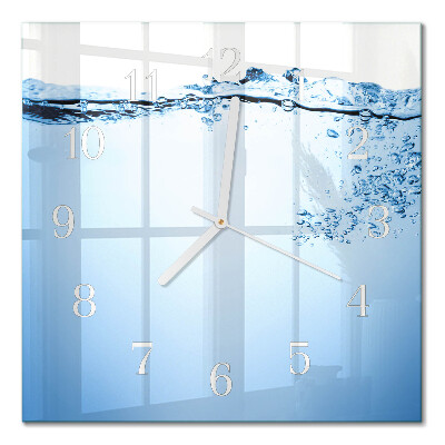 Cuadrado reloj de pared Agua