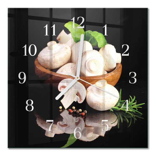 Reloj de cristal cuadrado Hongos