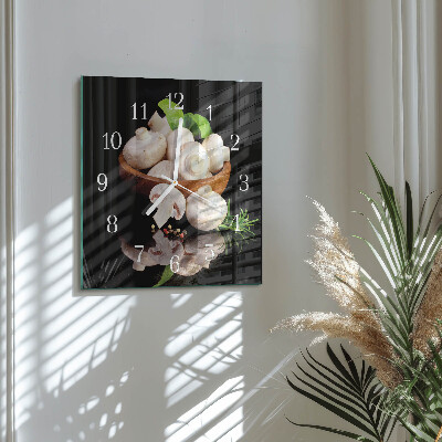 Reloj de cristal cuadrado Hongos