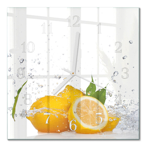 Cuadrado reloj de pared Limones