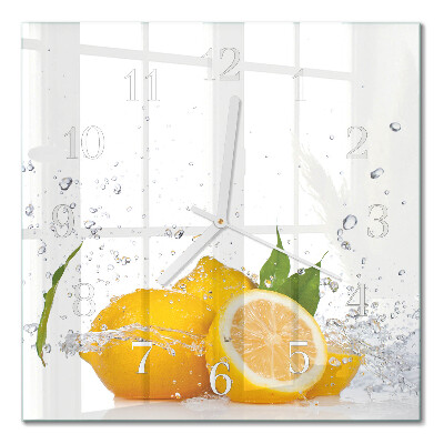 Cuadrado reloj de pared Limones