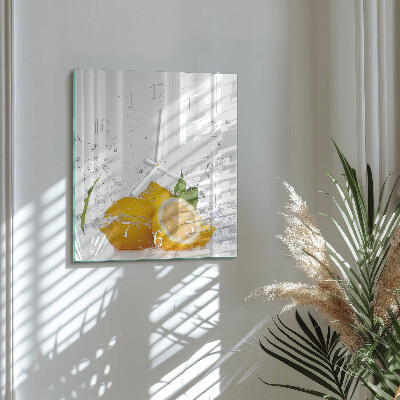 Cuadrado reloj de pared Limones