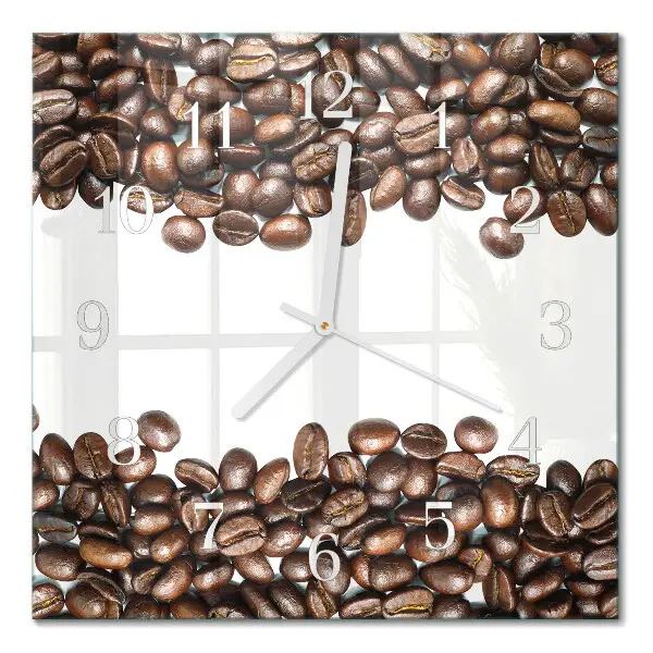 Reloj de cristal cuadrado Granos de café