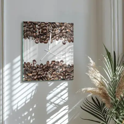 Reloj de cristal cuadrado Granos de café