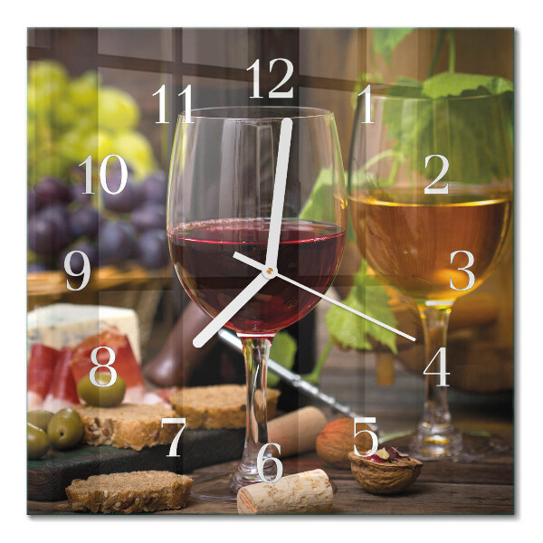 Reloj de cristal cuadrado Una copa de vino